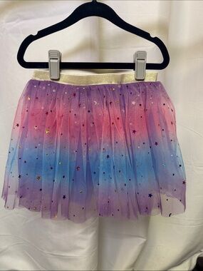 Sweet Wink Kids pink blue and purple Star-Print Tulle Dance Skirt 2-6Y